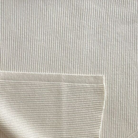 AYR Skirt The Curator Ribbed Knit Marino Wool Stretch Slit Cream Midi Size M - Picture 5 of 8